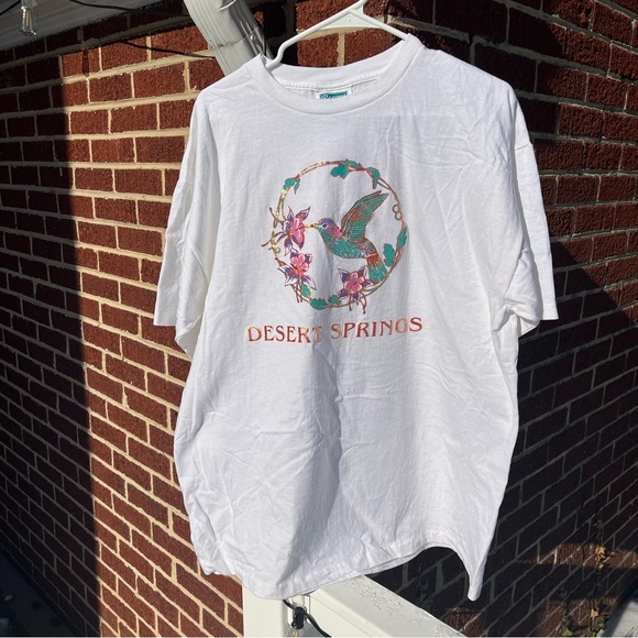 Resort Images Tops - Vintage Desert Springs Resort Images White Graphic Tee